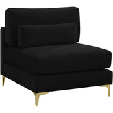 Meridian Furniture Julia Black Velvet Modular Armless ChairMeridian Furniture - Modular Armless Chair - Minimal And Modern - 1