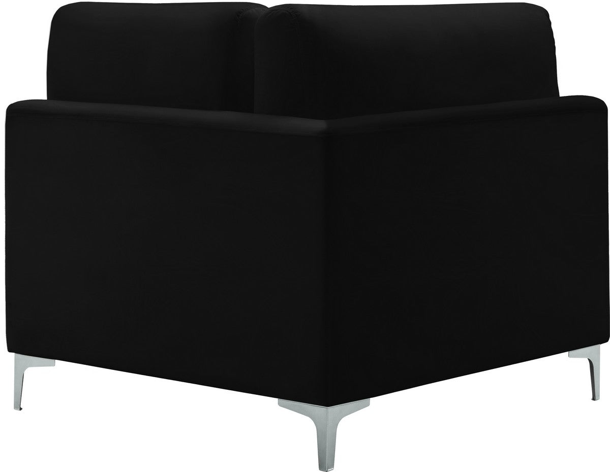 Meridian Furniture Julia Black Velvet Modular Corner Chair