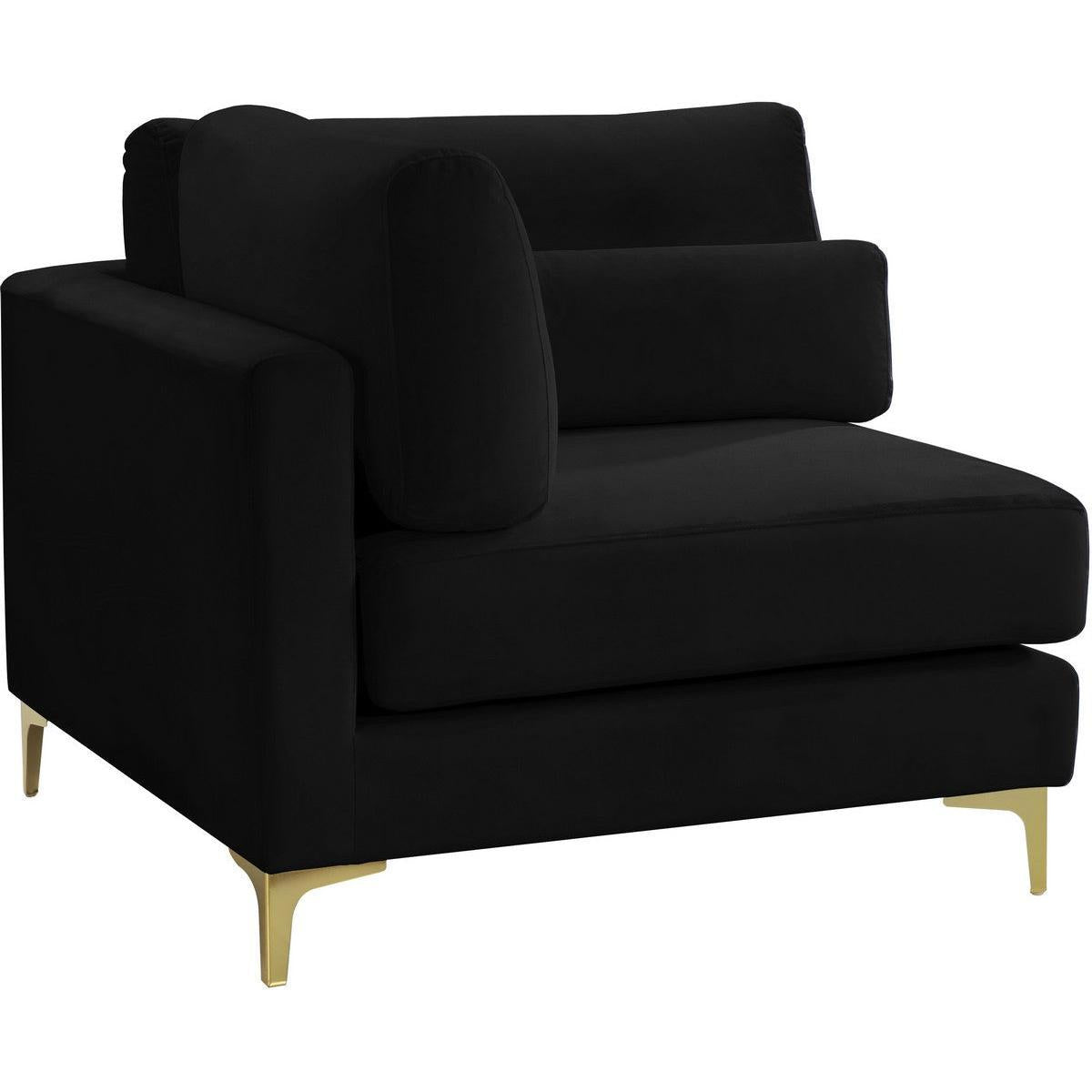Meridian Furniture Julia Black Velvet Modular Corner ChairMeridian Furniture - Modular Corner Chair - Minimal And Modern - 1