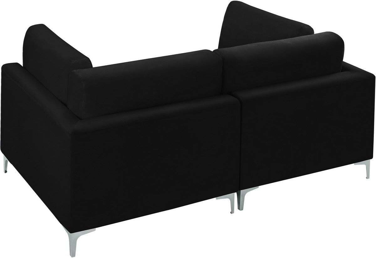 Meridian Furniture Julia Black Velvet Modular Sofa