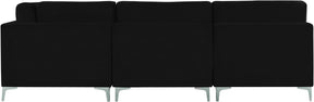 Meridian Furniture Julia Black Velvet Modular Sectional (5 Boxes)