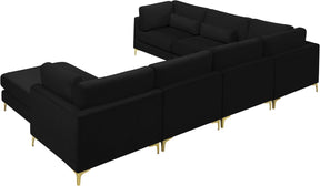 Meridian Furniture Julia Black Velvet Modular Sectional (7 Boxes)