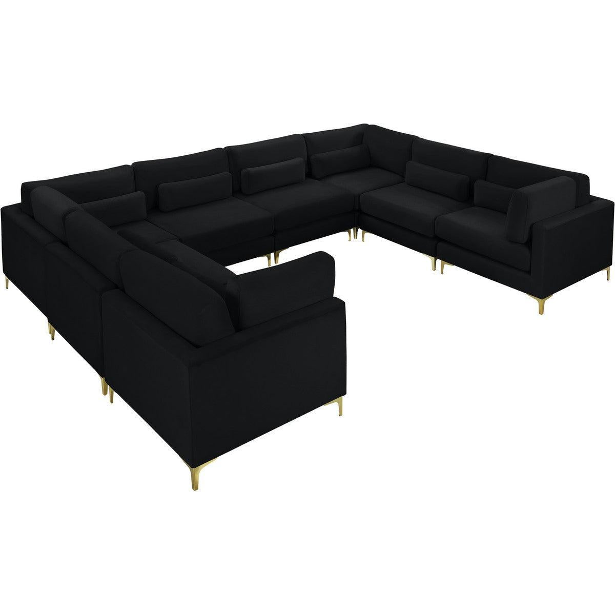 Meridian Furniture Julia Black Velvet Modular Sectional (8 Boxes)Meridian Furniture - Modular Sectional (8 Boxes) - Minimal And Modern - 1