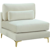 Meridian Furniture Julia Cream Velvet Modular Armless ChairMeridian Furniture - Modular Armless Chair - Minimal And Modern - 1