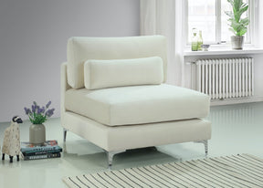 Meridian Furniture Julia Cream Velvet Modular Armless Chair