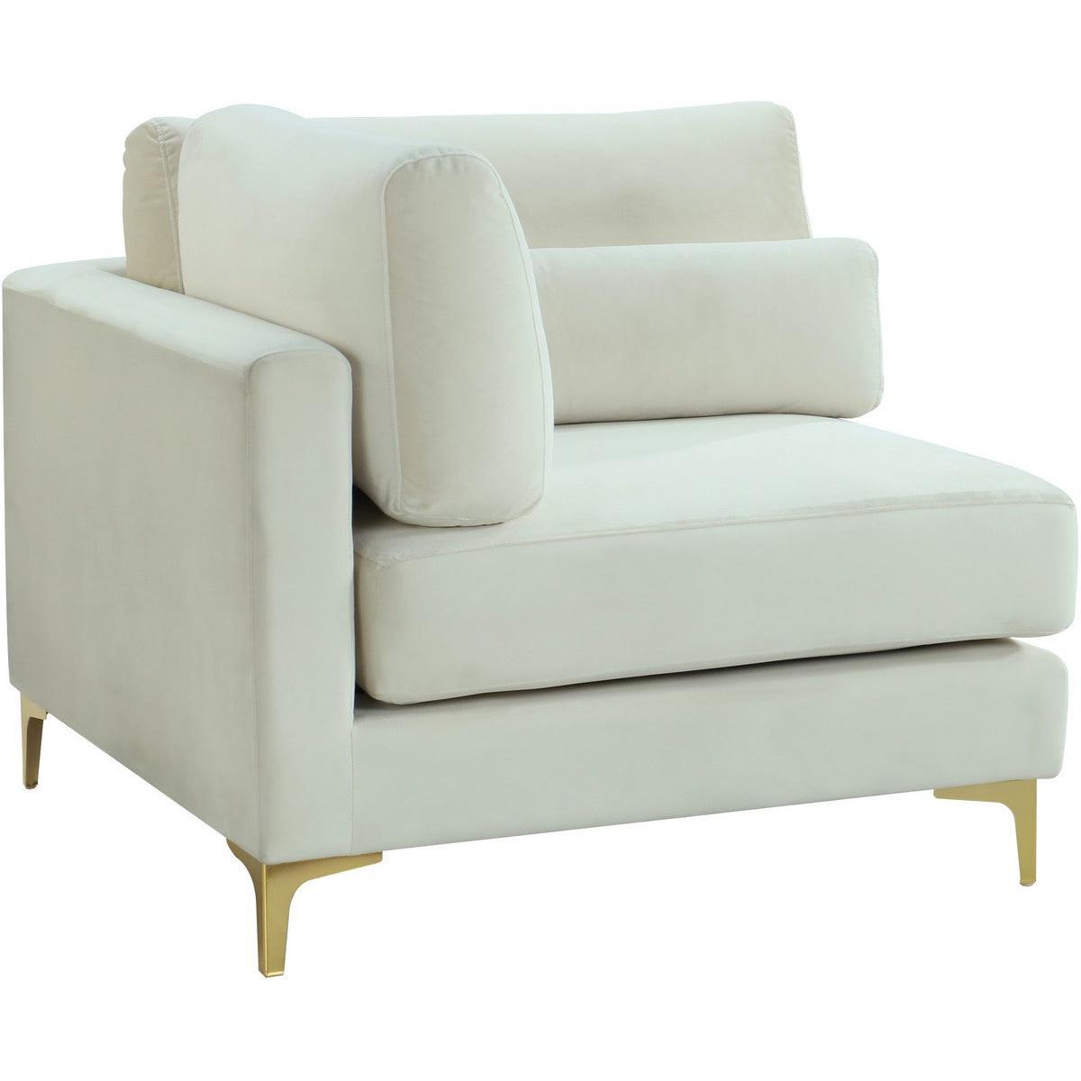 Meridian Furniture Julia Cream Velvet Modular Corner ChairMeridian Furniture - Modular Corner Chair - Minimal And Modern - 1
