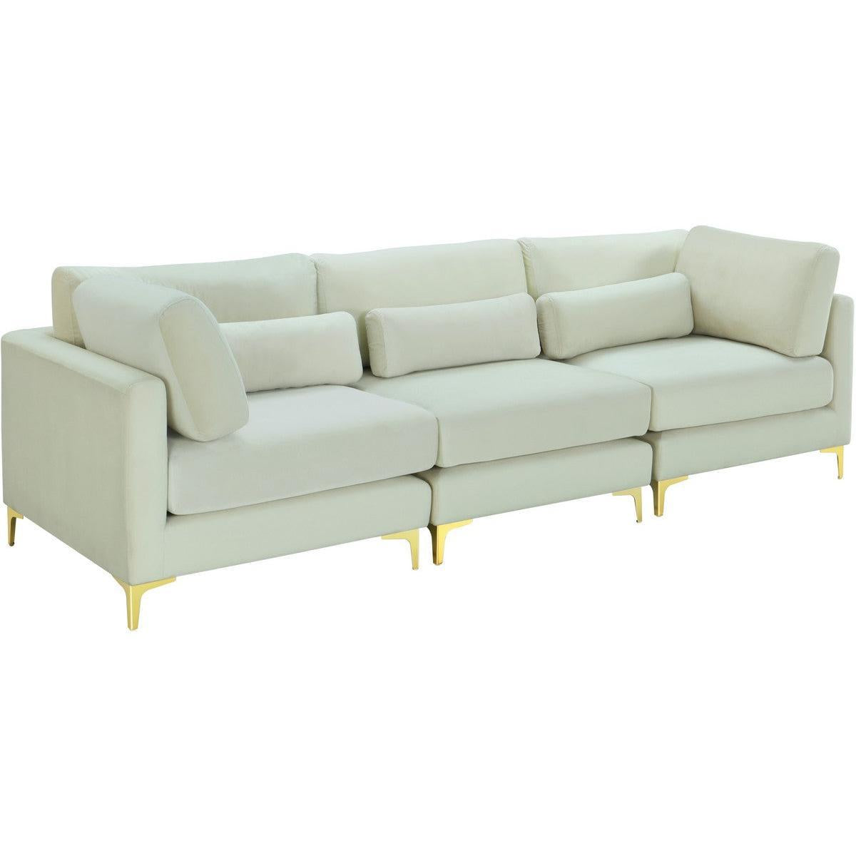 Meridian Furniture Julia Cream Velvet Modular Sofa (3 Boxes)Meridian Furniture - Modular Sofa (3 Boxes) - Minimal And Modern - 1