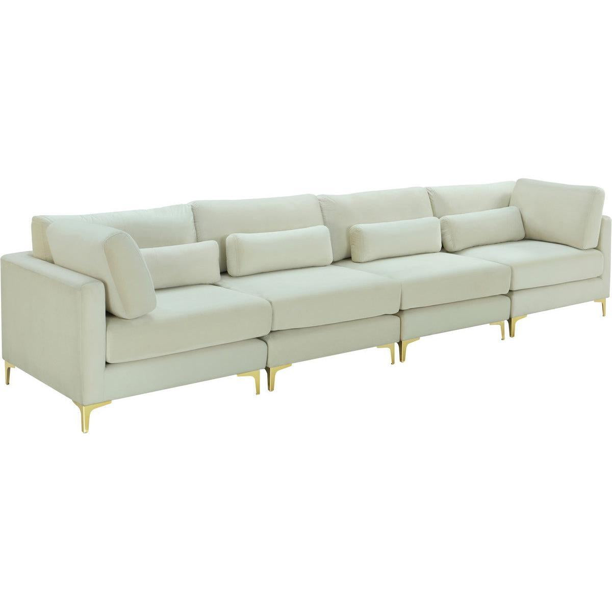 Meridian Furniture Julia Cream Velvet Modular Sofa (4 Boxes)Meridian Furniture - Modular Sofa (4 Boxes) - Minimal And Modern - 1