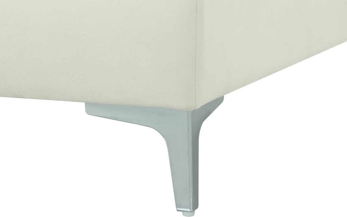 Meridian Furniture Julia Cream Velvet Modular Sectional (4 Boxes)
