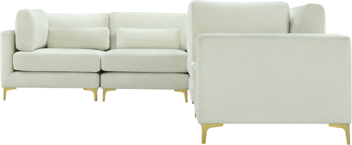 Meridian Furniture Julia Cream Velvet Modular Sectional (6 Boxes)