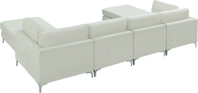 Meridian Furniture Julia Cream Velvet Modular Sectional (6 Boxes)