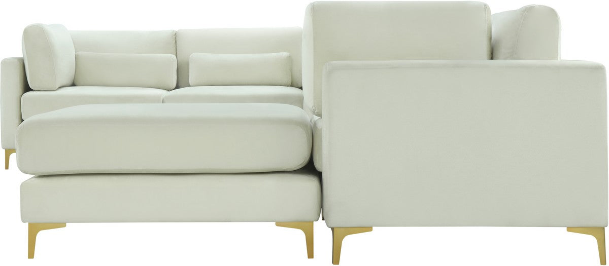 Meridian Furniture Julia Cream Velvet Modular Sectional (7 Boxes)
