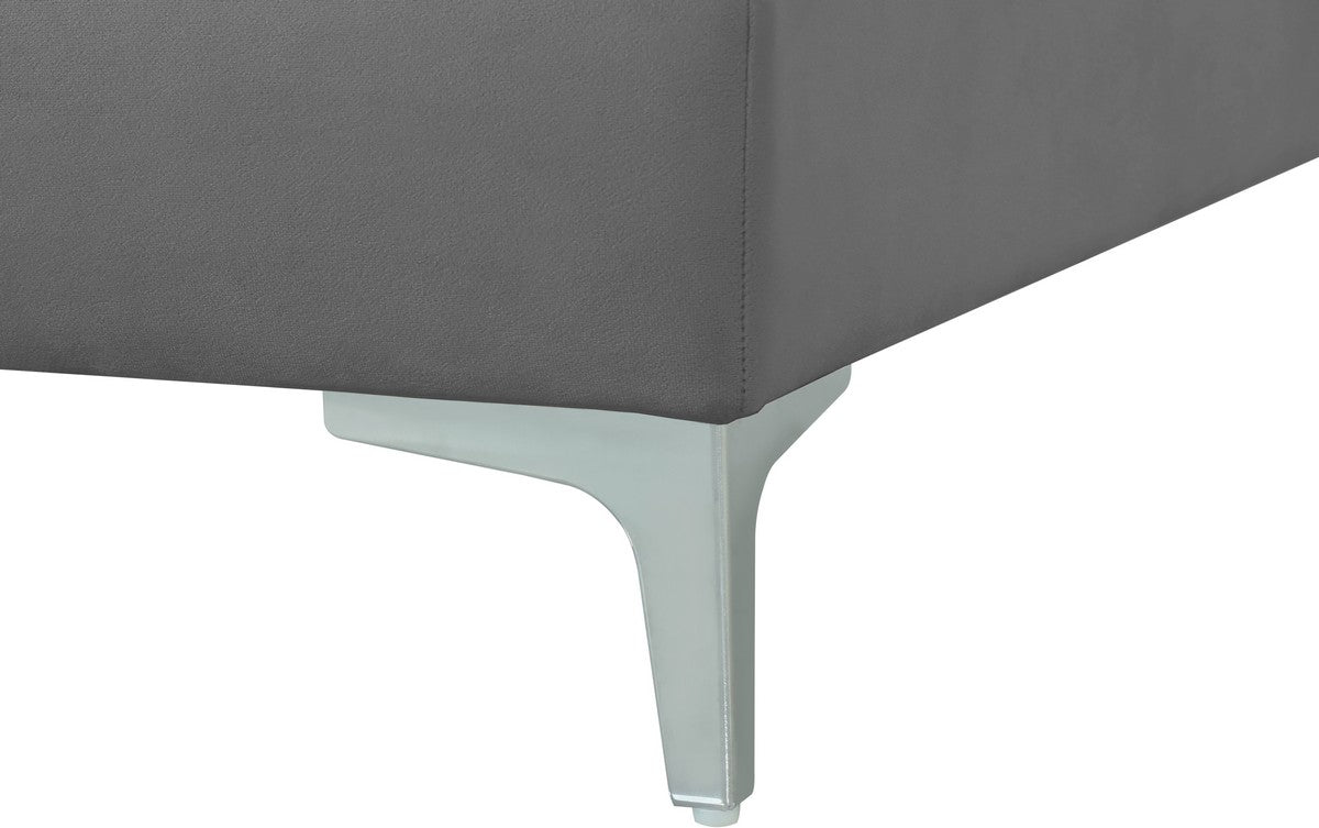 Meridian Furniture Julia Grey Velvet Modular Armless Chair