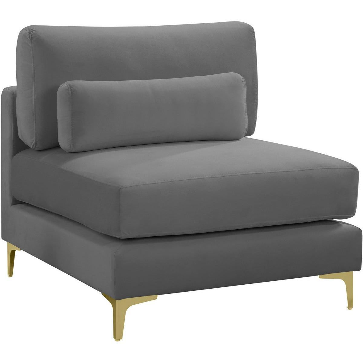 Meridian Furniture Julia Grey Velvet Modular Armless ChairMeridian Furniture - Modular Armless Chair - Minimal And Modern - 1