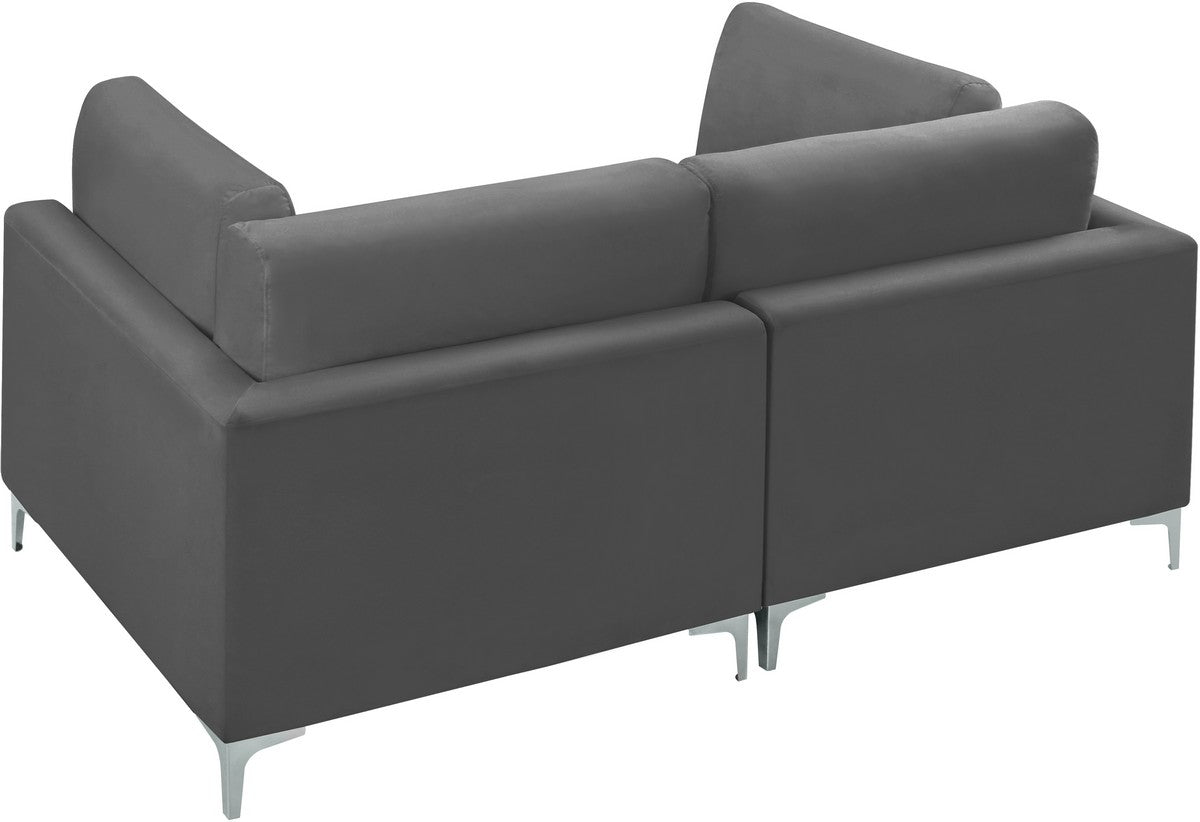 Meridian Furniture Julia Grey Velvet Modular Sofa