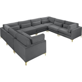 Meridian Furniture Julia Grey Velvet Modular Sectional (8 Boxes)Meridian Furniture - Modular Sectional (8 Boxes) - Minimal And Modern - 1