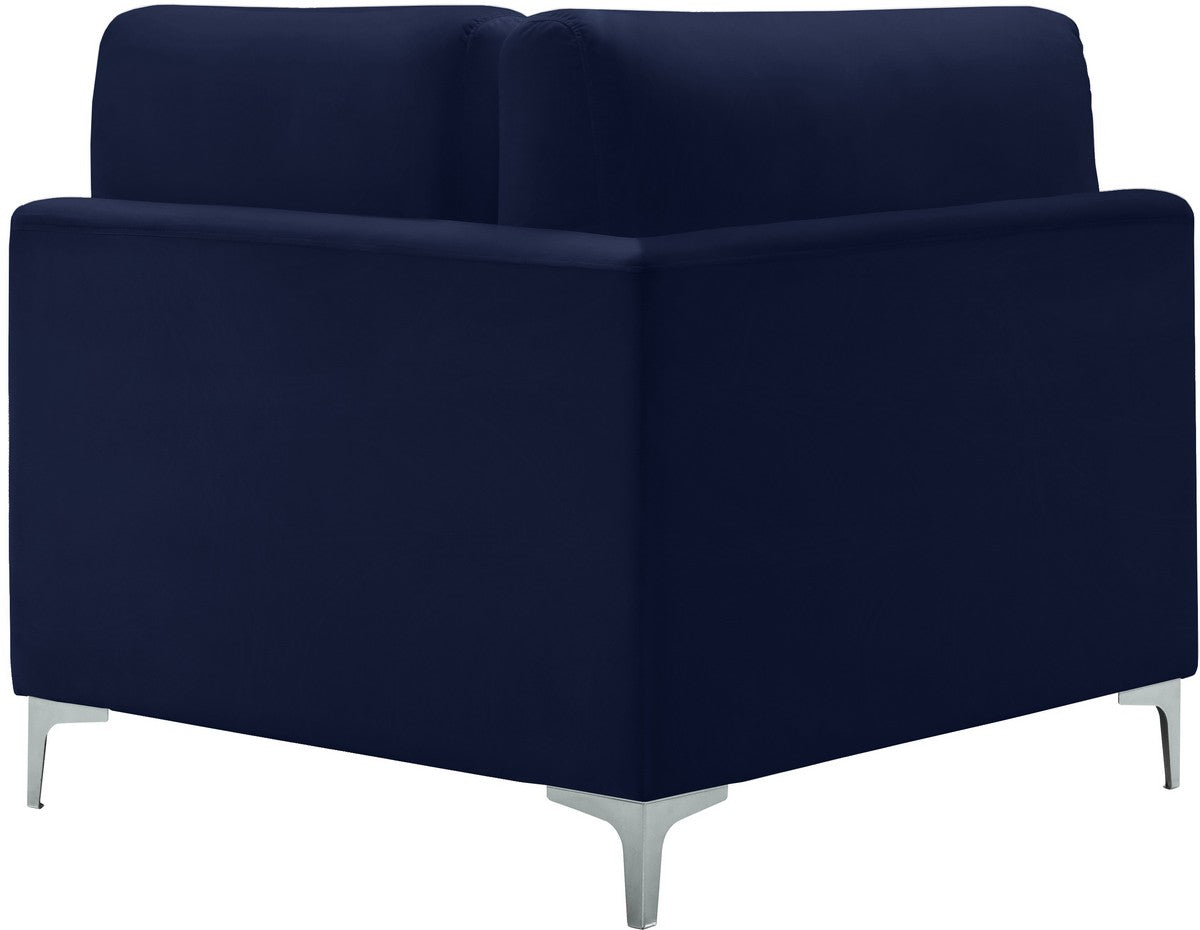Meridian Furniture Julia Navy Velvet Modular Corner Chair