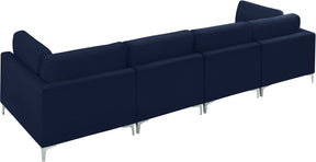 Meridian Furniture Julia Navy Velvet Modular Sofa (4 Boxes)