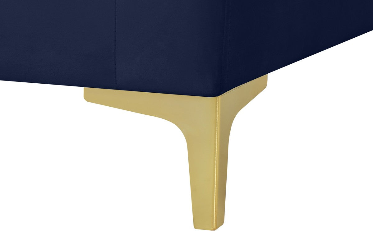 Meridian Furniture Julia Navy Velvet Modular Sectional (4 Boxes)