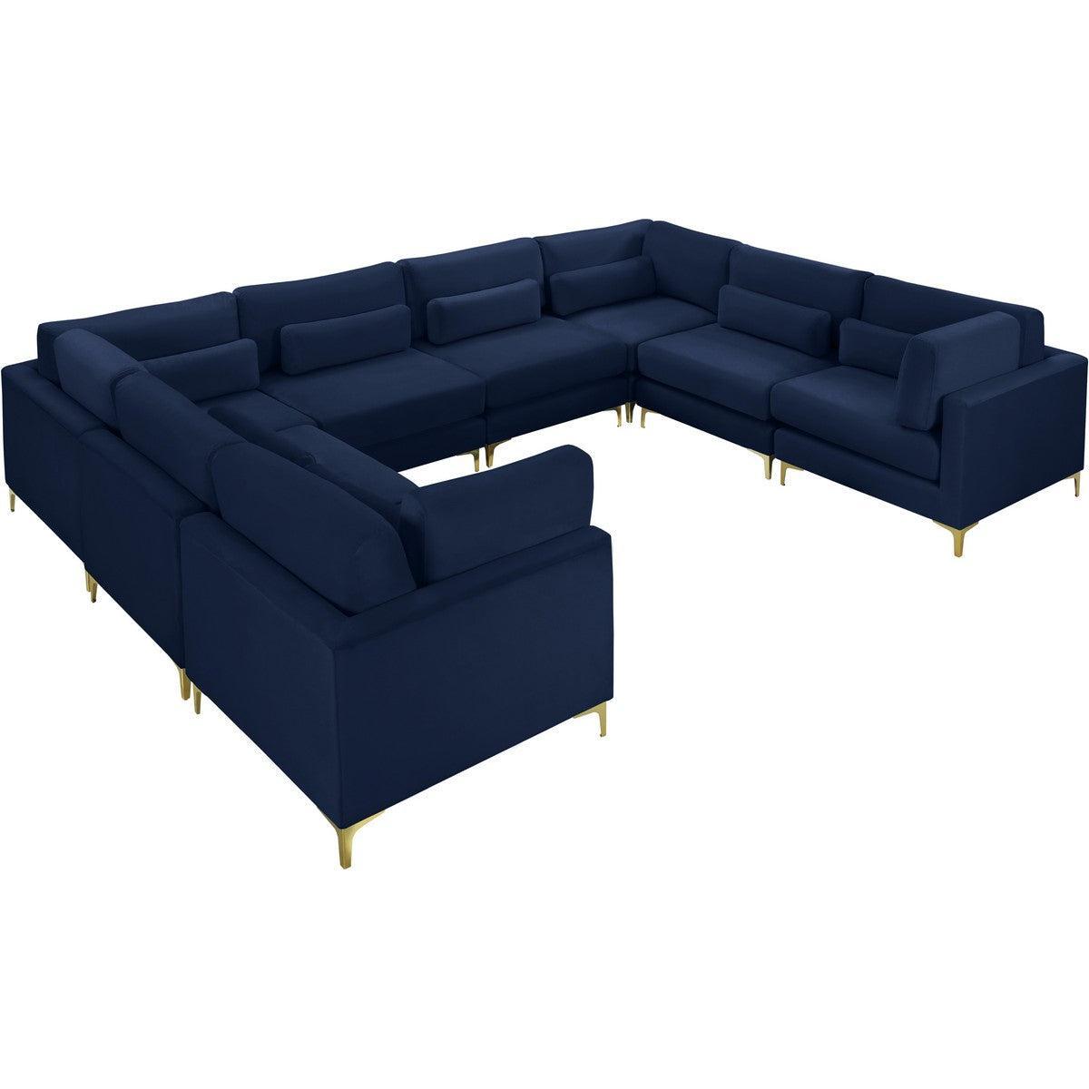 Meridian Furniture Julia Navy Velvet Modular Sectional (8 Boxes)Meridian Furniture - Modular Sectional (8 Boxes) - Minimal And Modern - 1