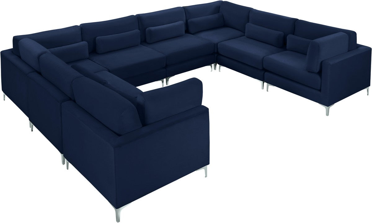 Meridian Furniture Julia Navy Velvet Modular Sectional (8 Boxes)