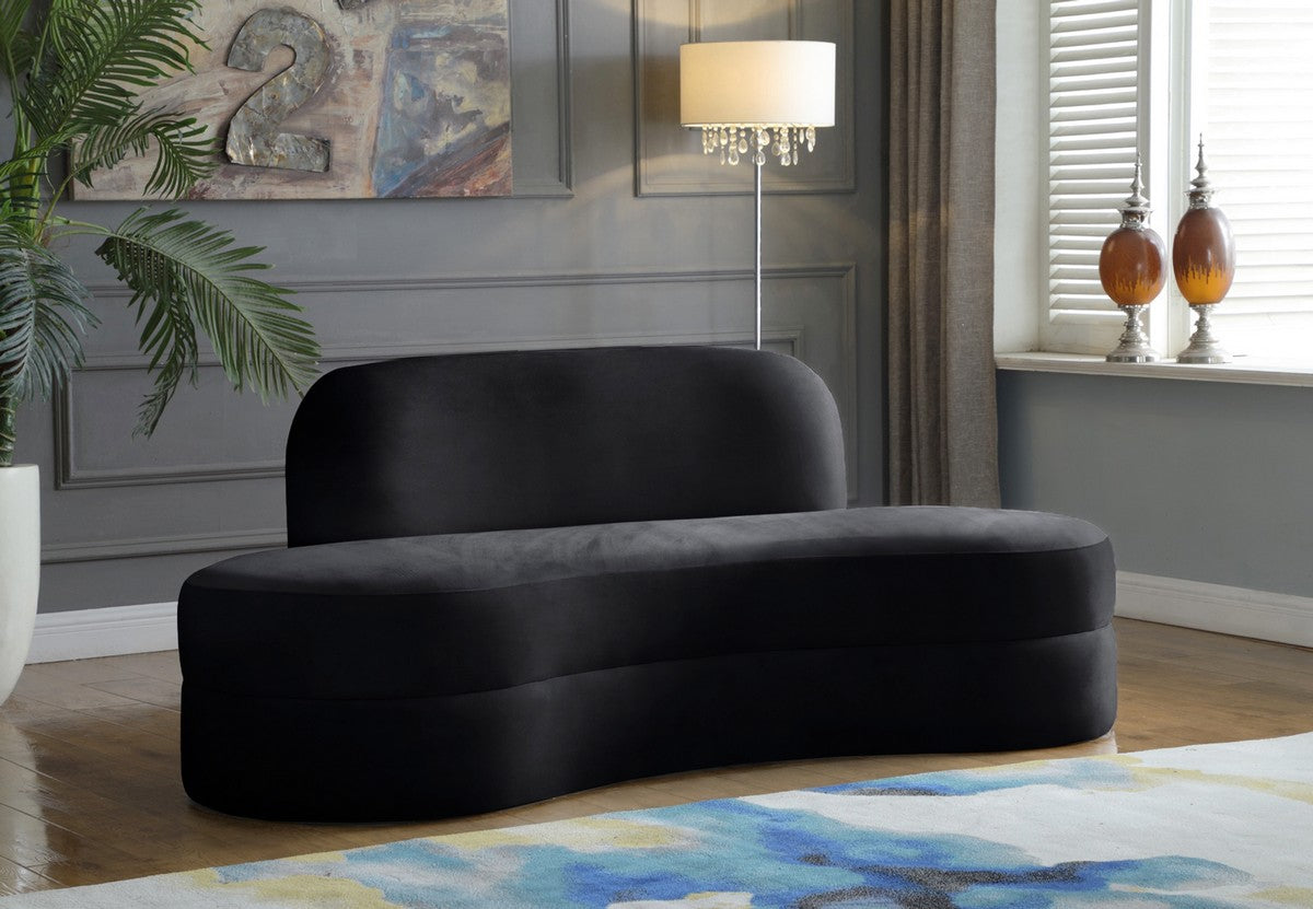 Meridian Furniture Mitzy Black Velvet Sofa