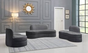 Meridian Furniture Mitzy Grey Velvet Loveseat