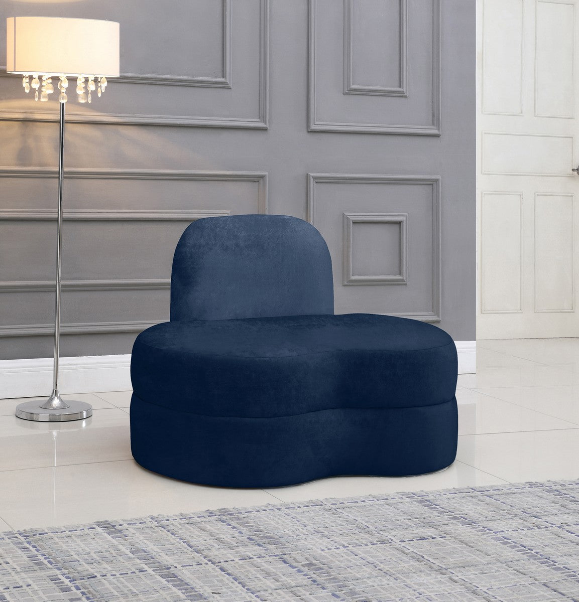 Meridian Furniture Mitzy Navy Velvet Chair