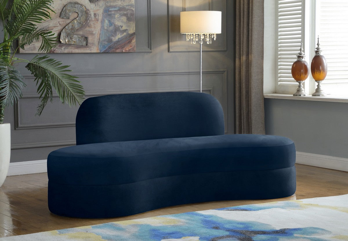 Meridian Furniture Mitzy Navy Velvet Sofa