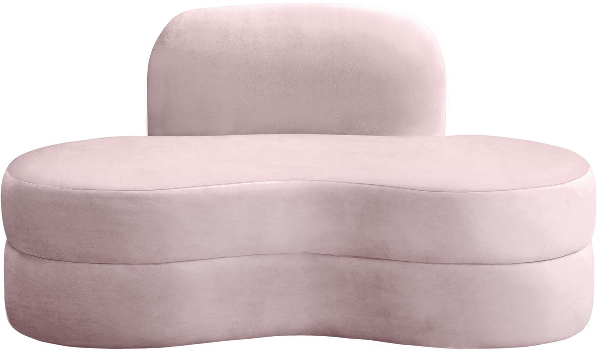 Meridian Furniture Mitzy Pink Velvet Loveseat
