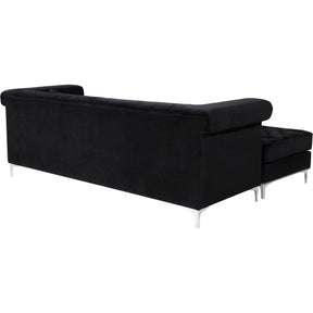 Meridian Furniture Damian Black Velvet 2pc. Reversible Sectional-Minimal & Modern