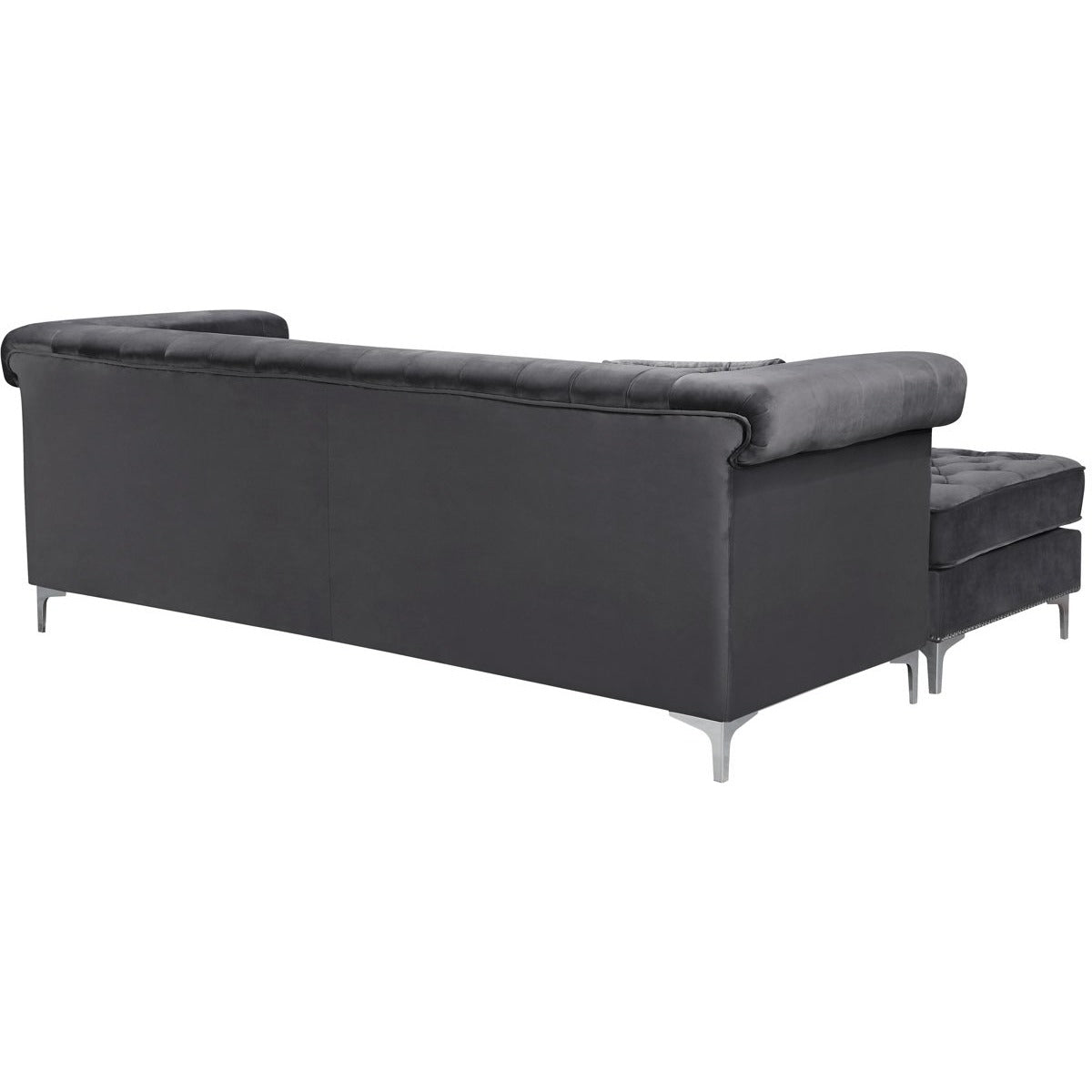 Meridian Furniture Damian Grey Velvet 2pc. Reversible Sectional-Minimal & Modern