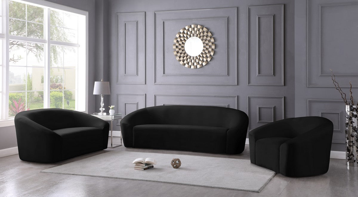 Meridian Furniture Riley Black Velvet Chair
