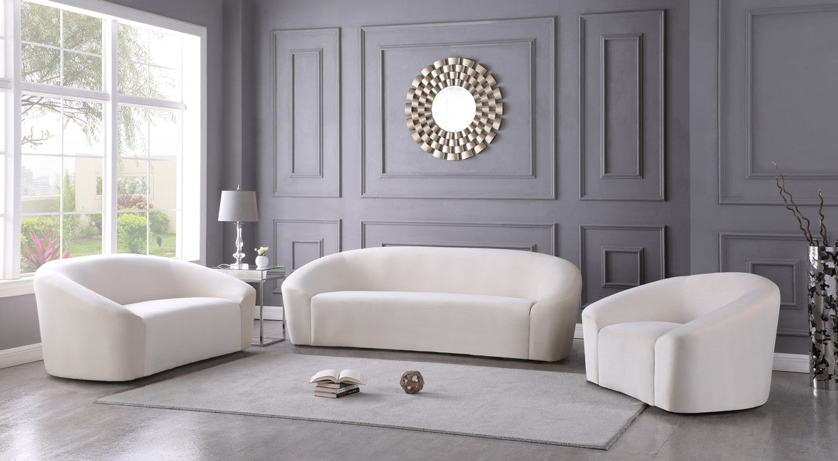 Meridian Furniture Riley Cream Velvet Sofa