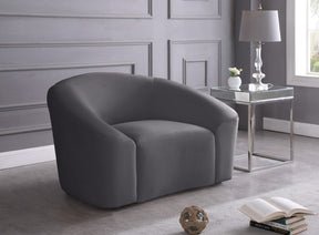 Meridian Furniture Riley Grey Velvet Chair