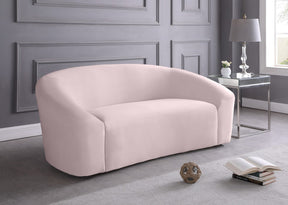 Meridian Furniture Riley Pink Velvet Loveseat