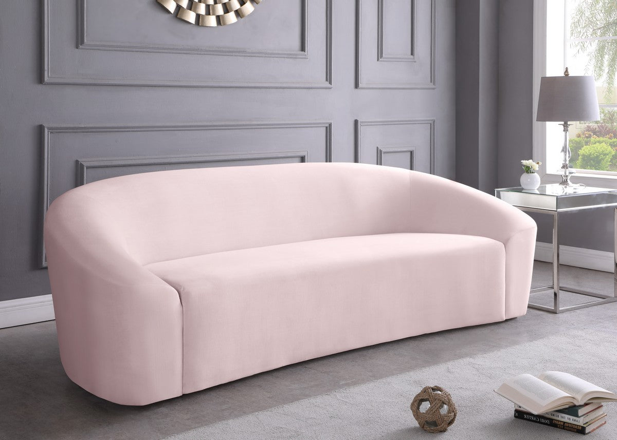 Meridian Furniture Riley Pink Velvet Sofa