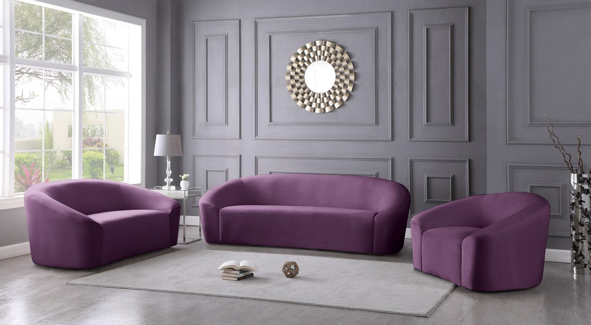 Meridian Furniture Riley Purple Velvet Sofa