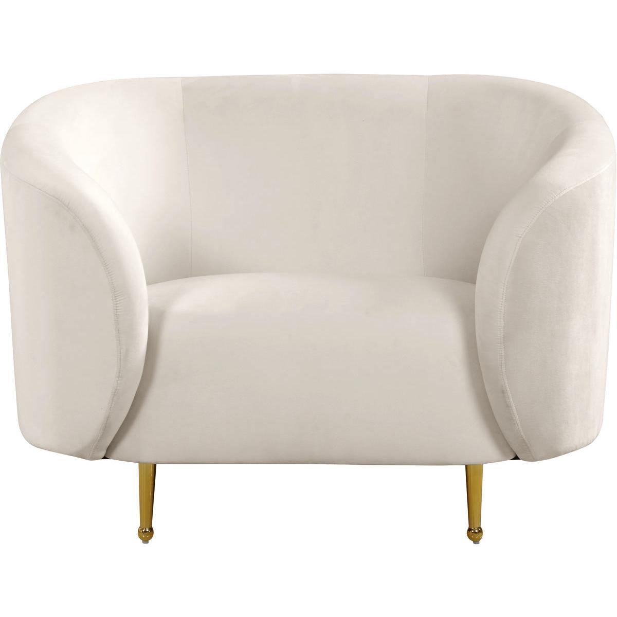 Meridian Furniture Lavilla Cream Velvet ChairMeridian Furniture - Chair - Minimal And Modern - 1