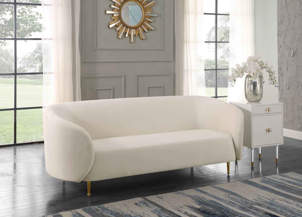 Meridian Furniture Lavilla Cream Velvet Sofa