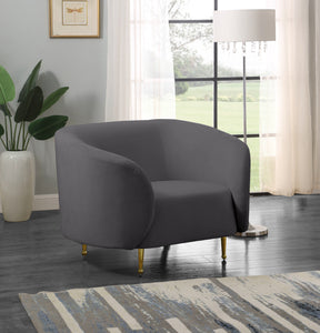 Meridian Furniture Lavilla Grey Velvet Chair