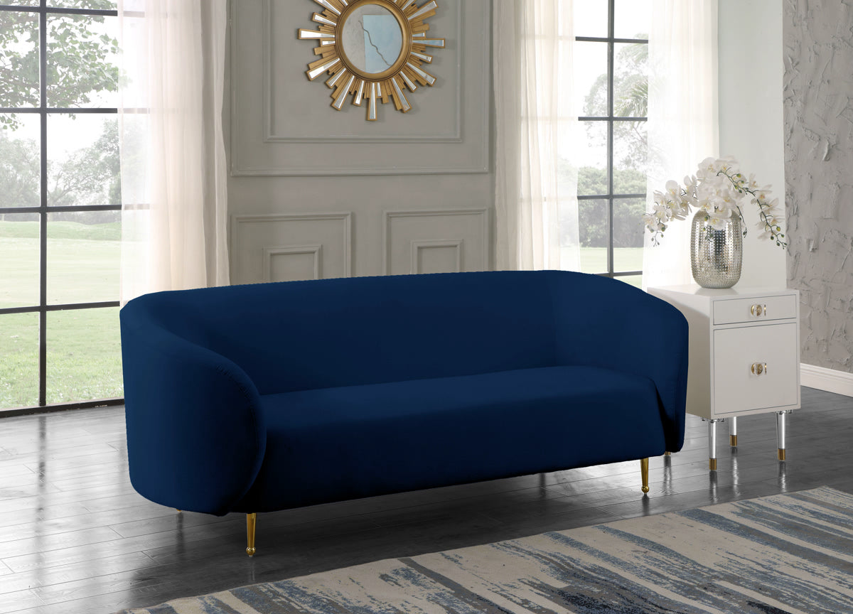 Meridian Furniture Lavilla Navy Velvet Sofa