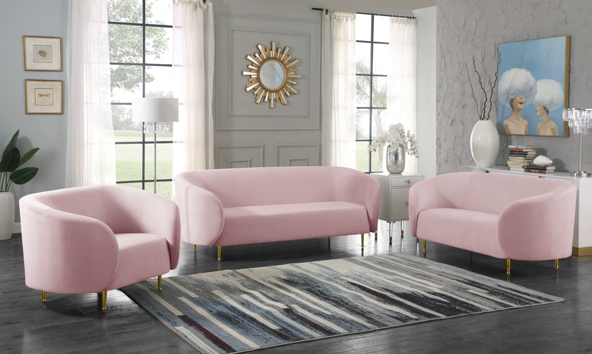 Meridian Furniture Lavilla Pink Velvet Chair