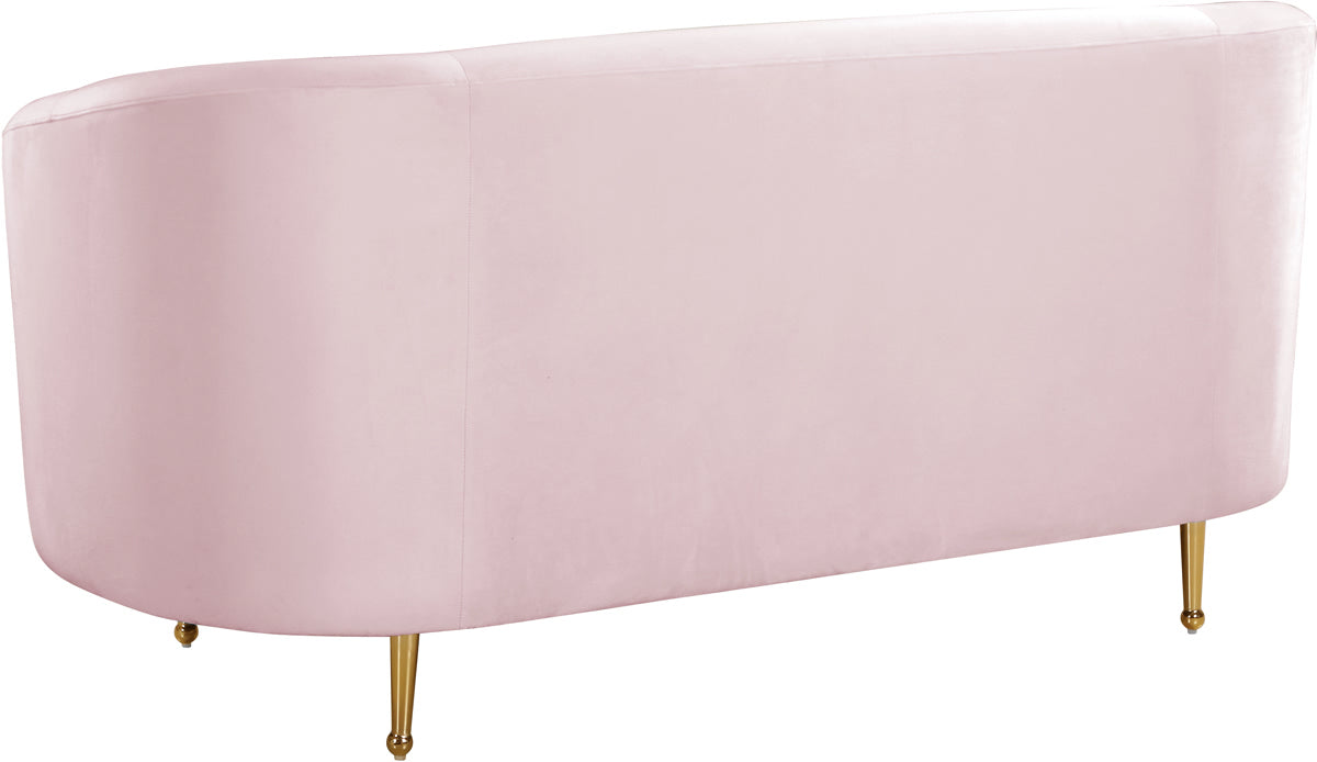 Meridian Furniture Lavilla Pink Velvet Loveseat