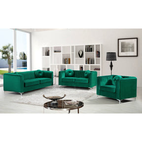 Meridian Furniture Isabelle Green Velvet Chair-Minimal & Modern