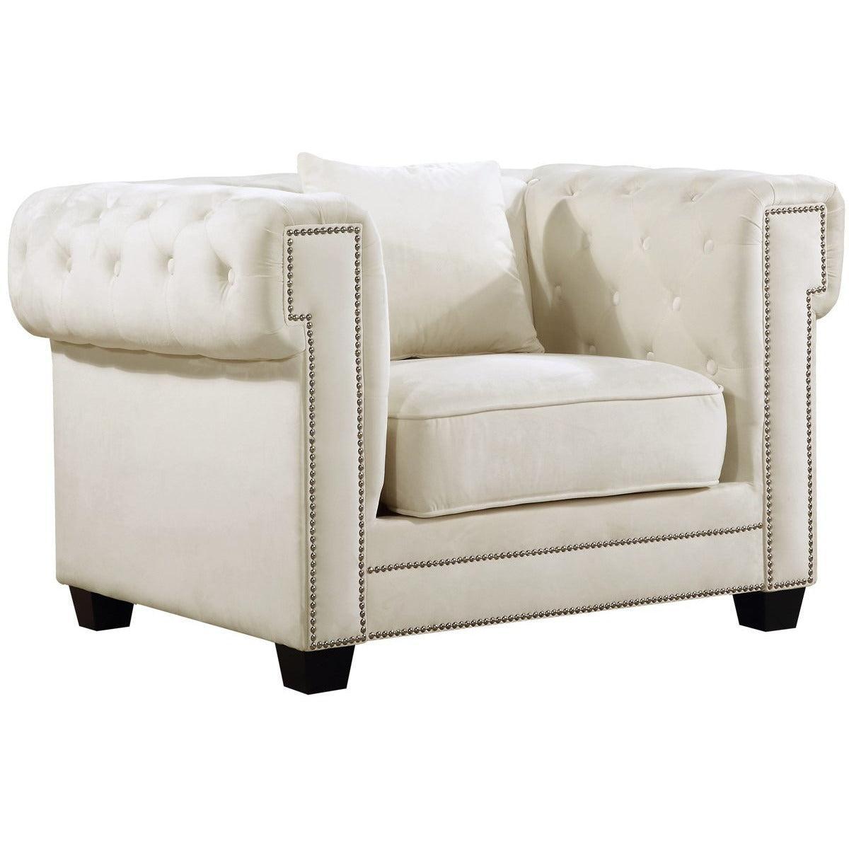 Meridian Furniture Bowery Cream Velvet ChairMeridian Furniture - Chair - Minimal And Modern - 1