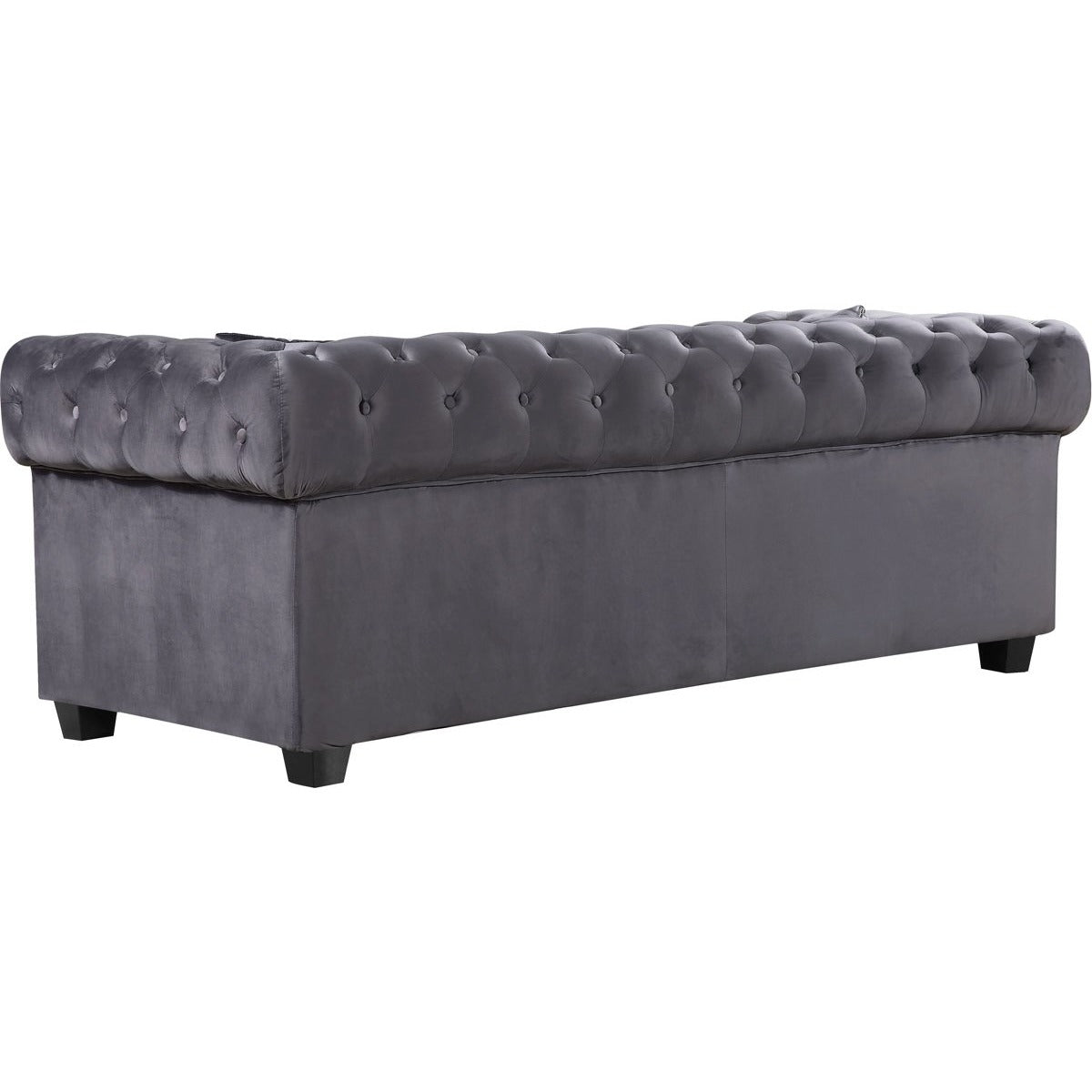 Meridian Furniture Bowery Grey Velvet Sofa-Minimal & Modern