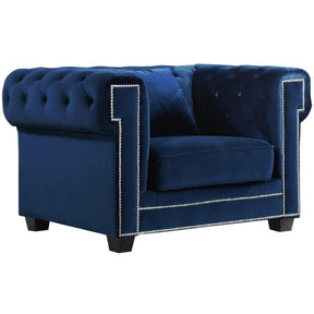 Meridian Furniture Bowery Navy Velvet ChairMeridian Furniture - Chair - Minimal And Modern - 1