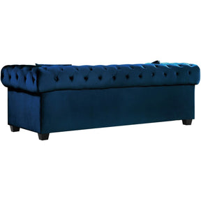 Meridian Furniture Bowery Navy Velvet Sofa-Minimal & Modern