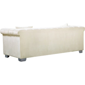 Meridian Furniture Kayla Cream Velvet Sofa-Minimal & Modern